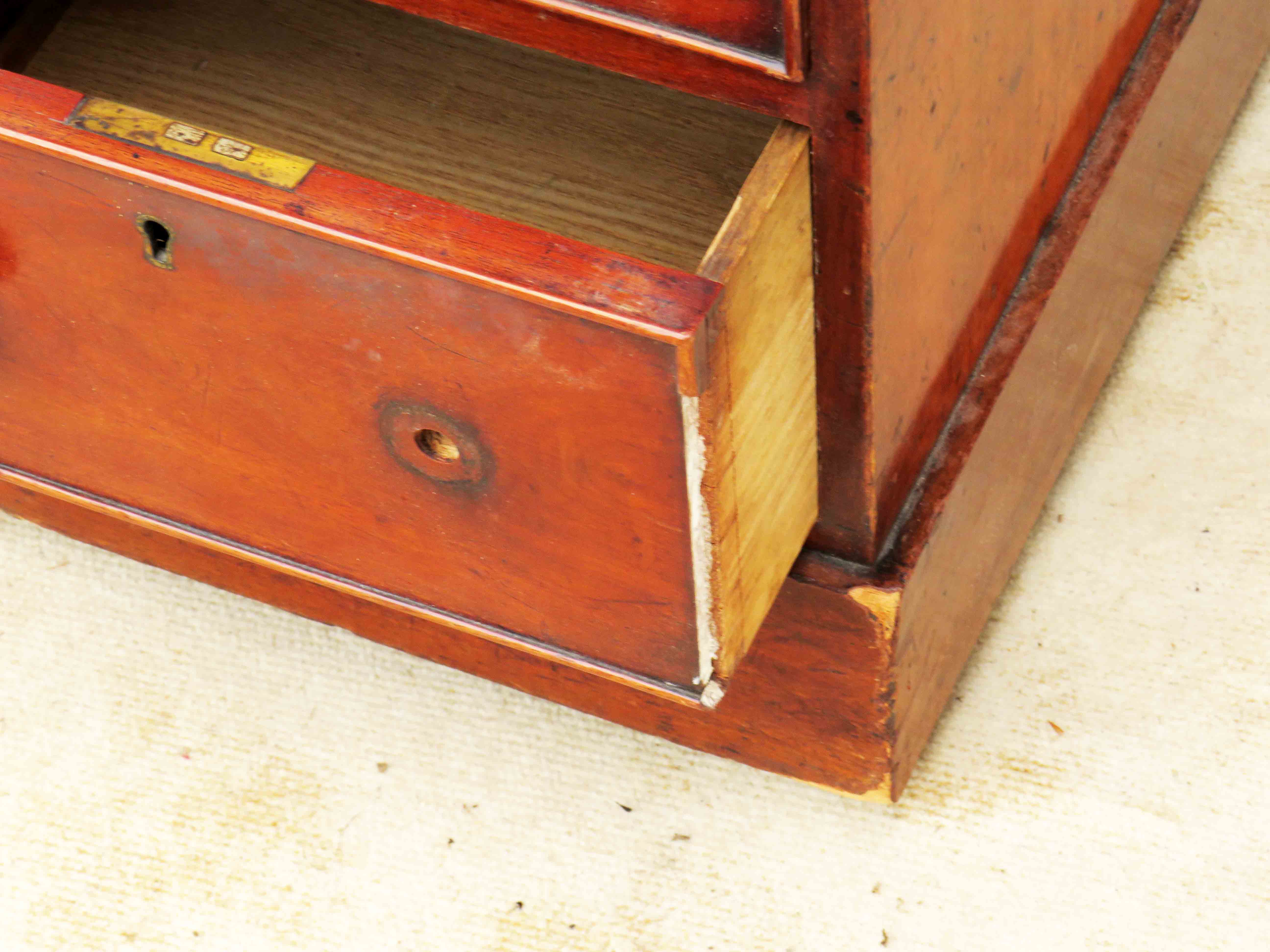 Mid 19th Century Mahogany Pedestal Desk of diminutive proportion having leather inset top over - Image 7 of 8