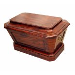 English Early 19th Century Regency Mahogany Wine Cooler of sarcophagus form having well figured