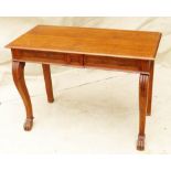 19th Century Oak & Burr Oak Serving Table, the rectangular top over attractive panelled frieze to