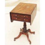 Late 18th Century Georgian Mahogany occasional lamp table, of baby pembroke design, having two flaps