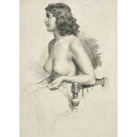 Chevalier Fortunino Matania (1881-1963), Portrait of Amelia Mantovani, 1928, pencil, 8¼ x 6 in. (21