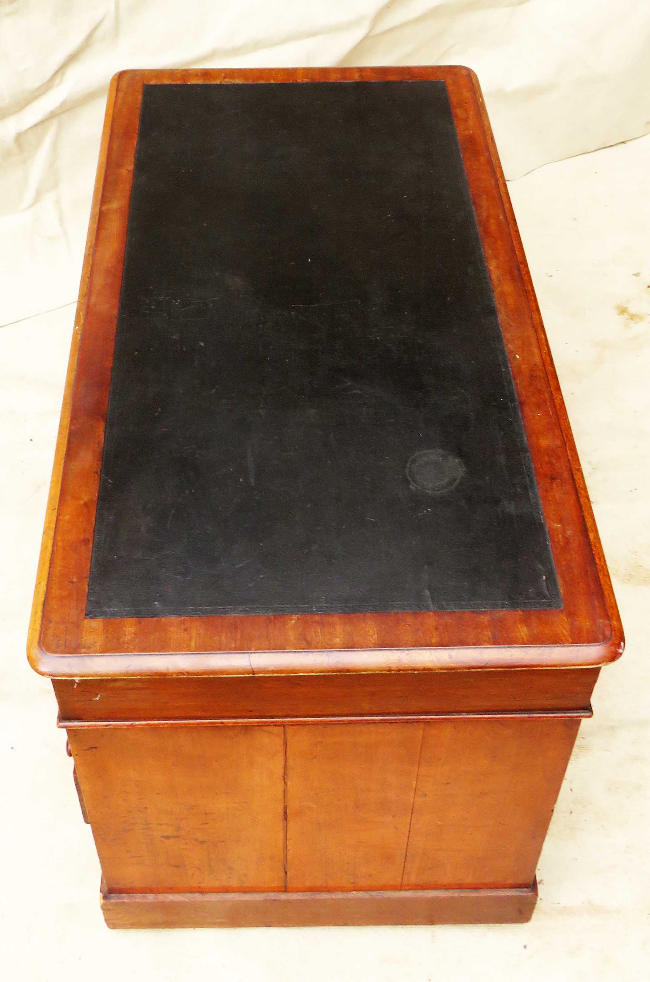 Mid 19th Century Mahogany Pedestal Desk of diminutive proportion having leather inset top over - Image 2 of 8