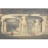 Attributed to James Wales (1747-1795). The Interior of Indra Sabha Cave Temple at Ellora A