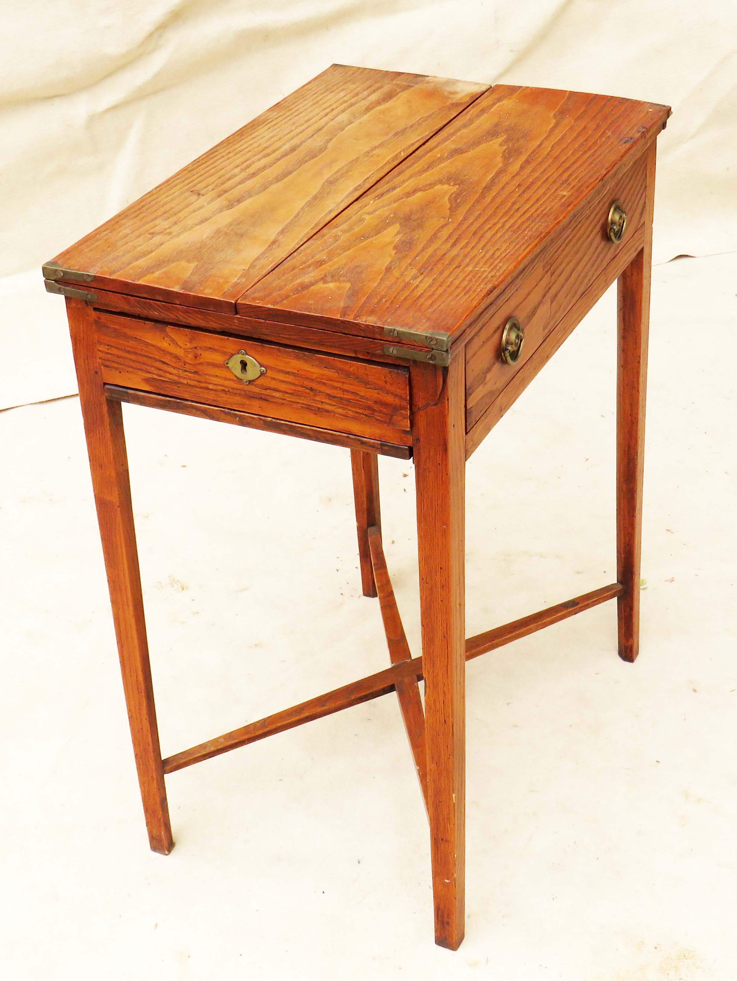 Late 18th Century Georgian Patience Gaming Table of diminutive proportion having well figured fold