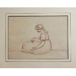 Attributed to Samuel Woodforde, RA (1763-1817) A sepia sketch of a seated lady