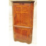 Georgian 18th Century Oak Double Corner Cupboard, with inlaid and mahogany cross banded