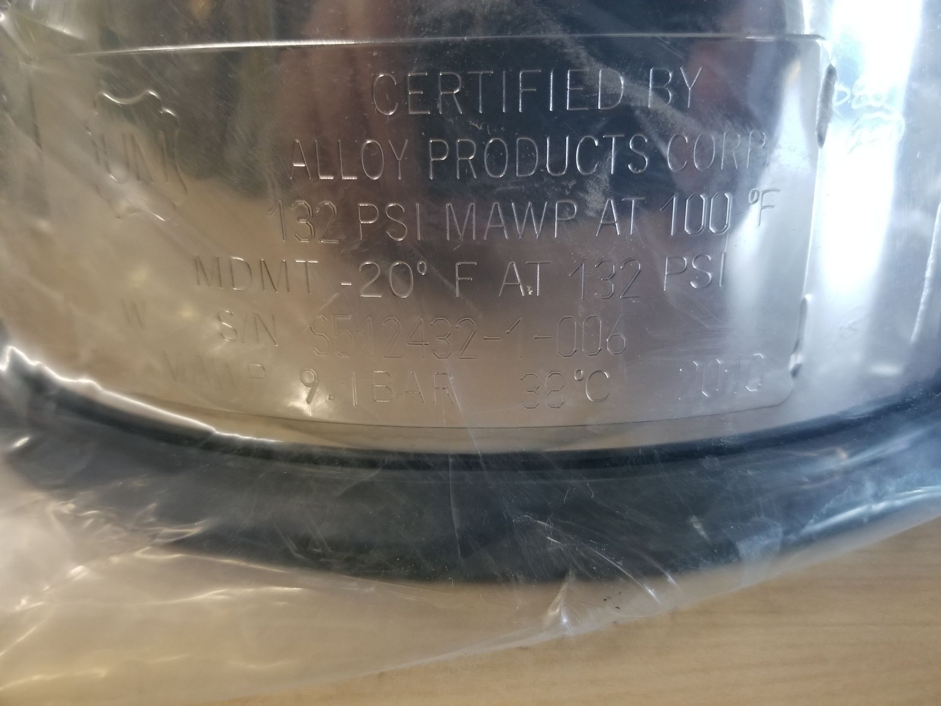 New Alloy Products 316L Stainless Steel Pressure Vessel - Image 7 of 12