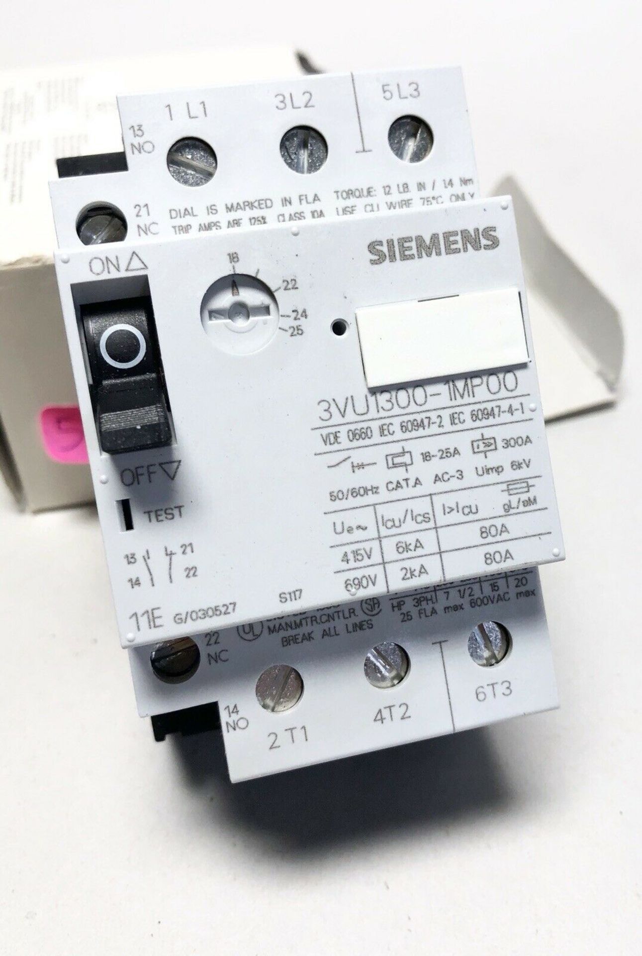 NEW SIEMENS 3VU13 00-1MP00 CIRCUIT BREAKER - Image 2 of 2