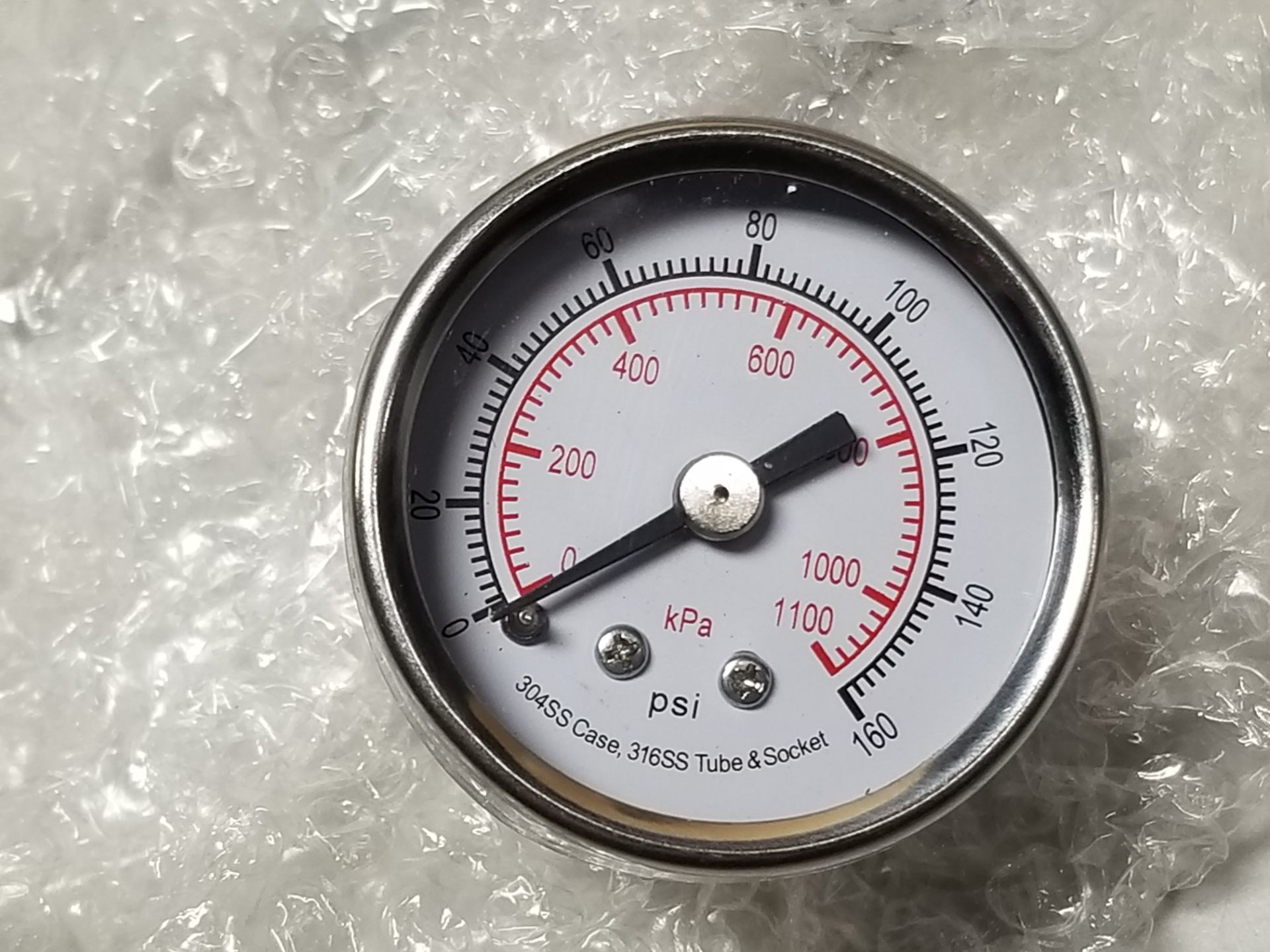 LOT OF 5 NEW 1 1/2" STAINLESS STEEL 160PSI PRESSURE GAUGE - Image 4 of 5