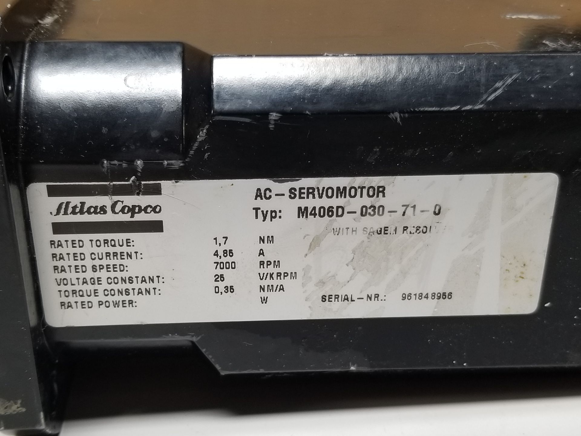 ATLAS COPCO AC SERVO MOTOR - Image 2 of 5