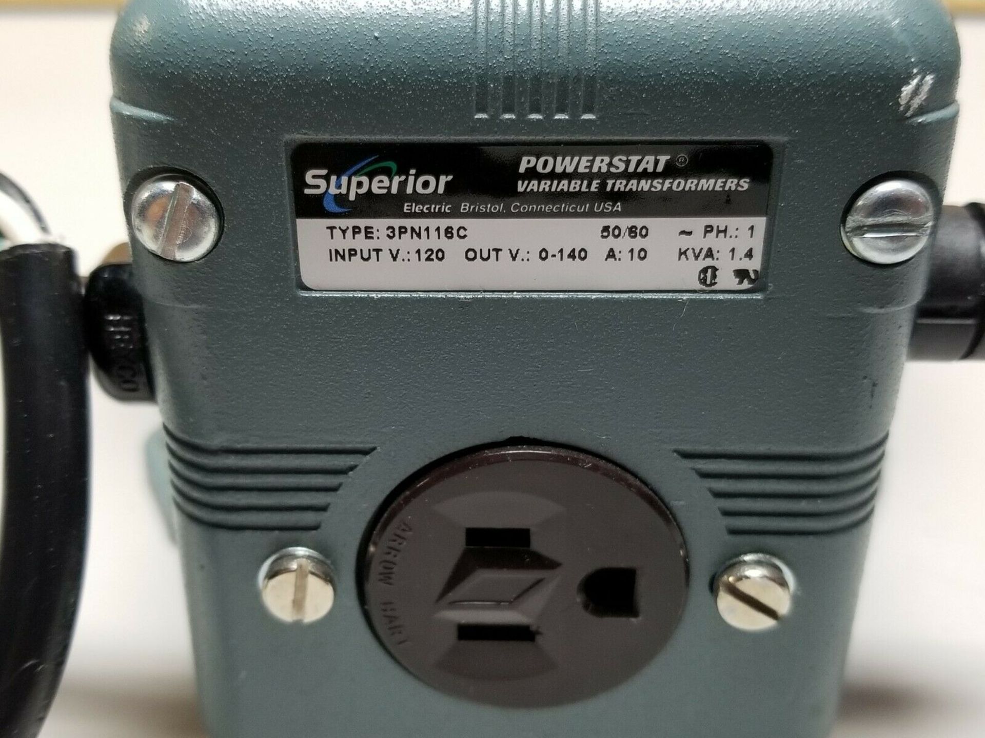 SUPERIOR ELECTRIC VARIABLE AUTOTRANSFORMER - Image 3 of 5