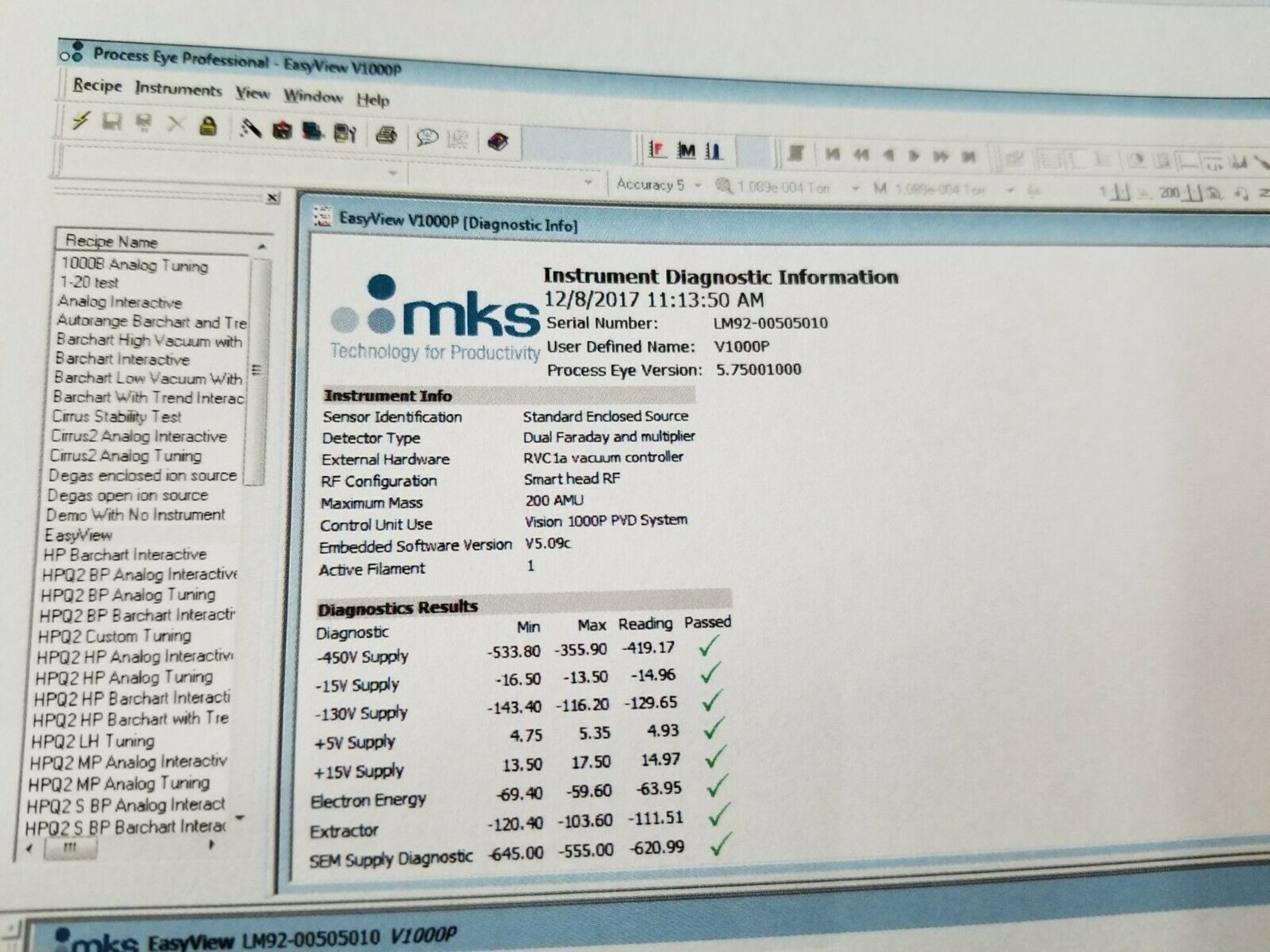 MKS MICROVISION-IP Quadrupole Residual Gas Analyzer - Image 12 of 12