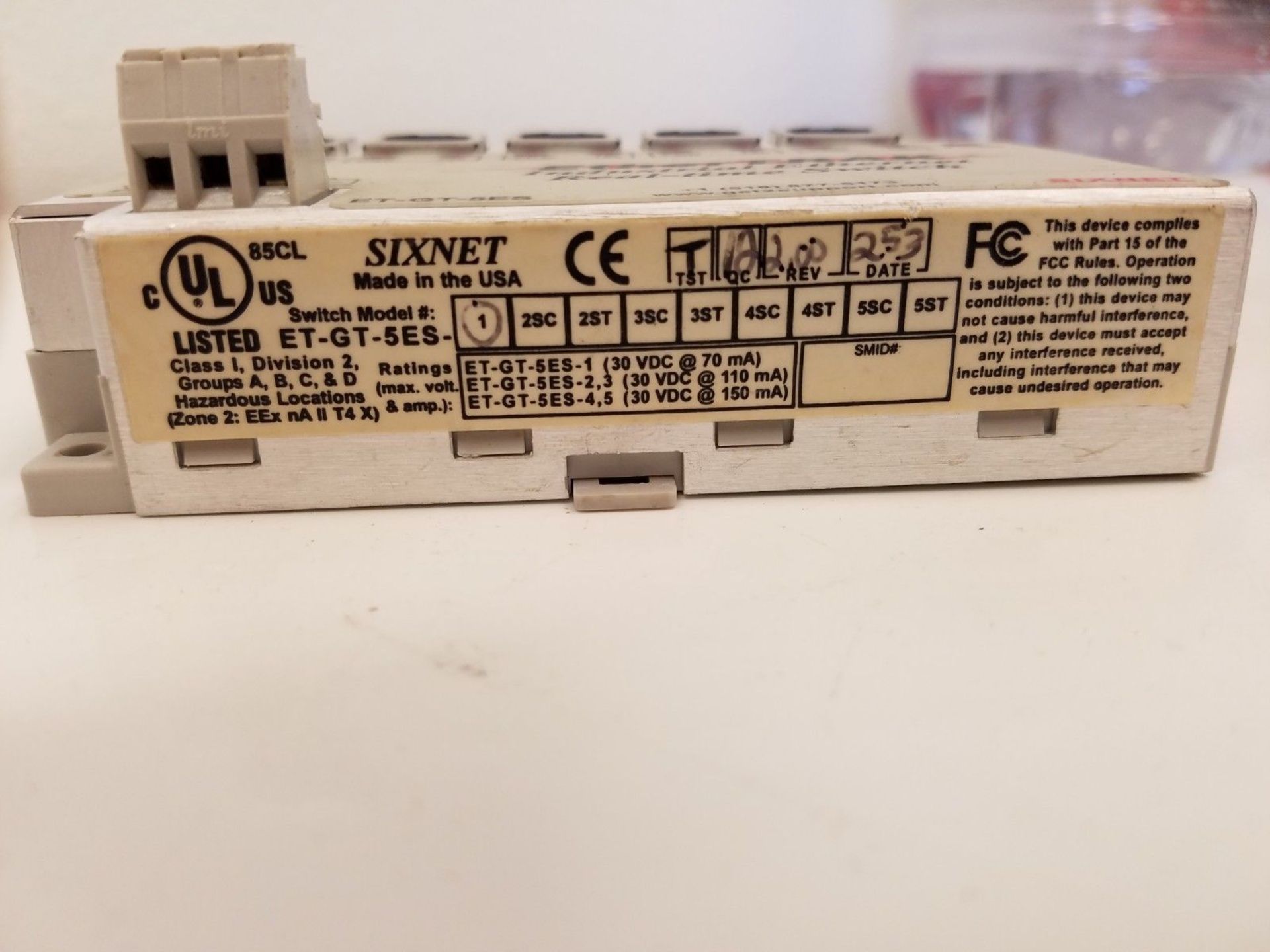 SIXNET ETHERTRAK 5-PORT INDUSTRIAL ETHERNET SWITCH - Image 2 of 2