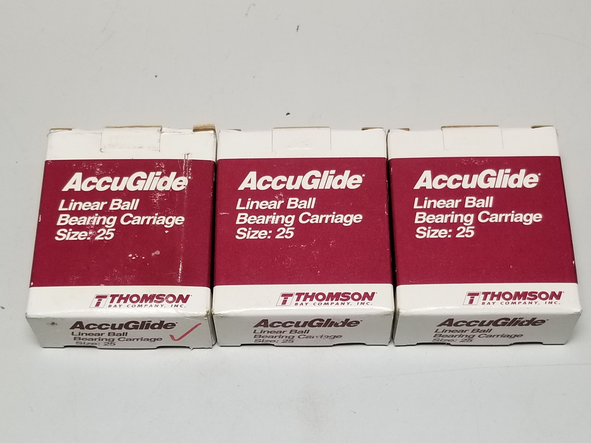 LOT OF NEW THOMSON ACCUGLIDE LINEAR RAIL BALL BEARING CARRIAGES
