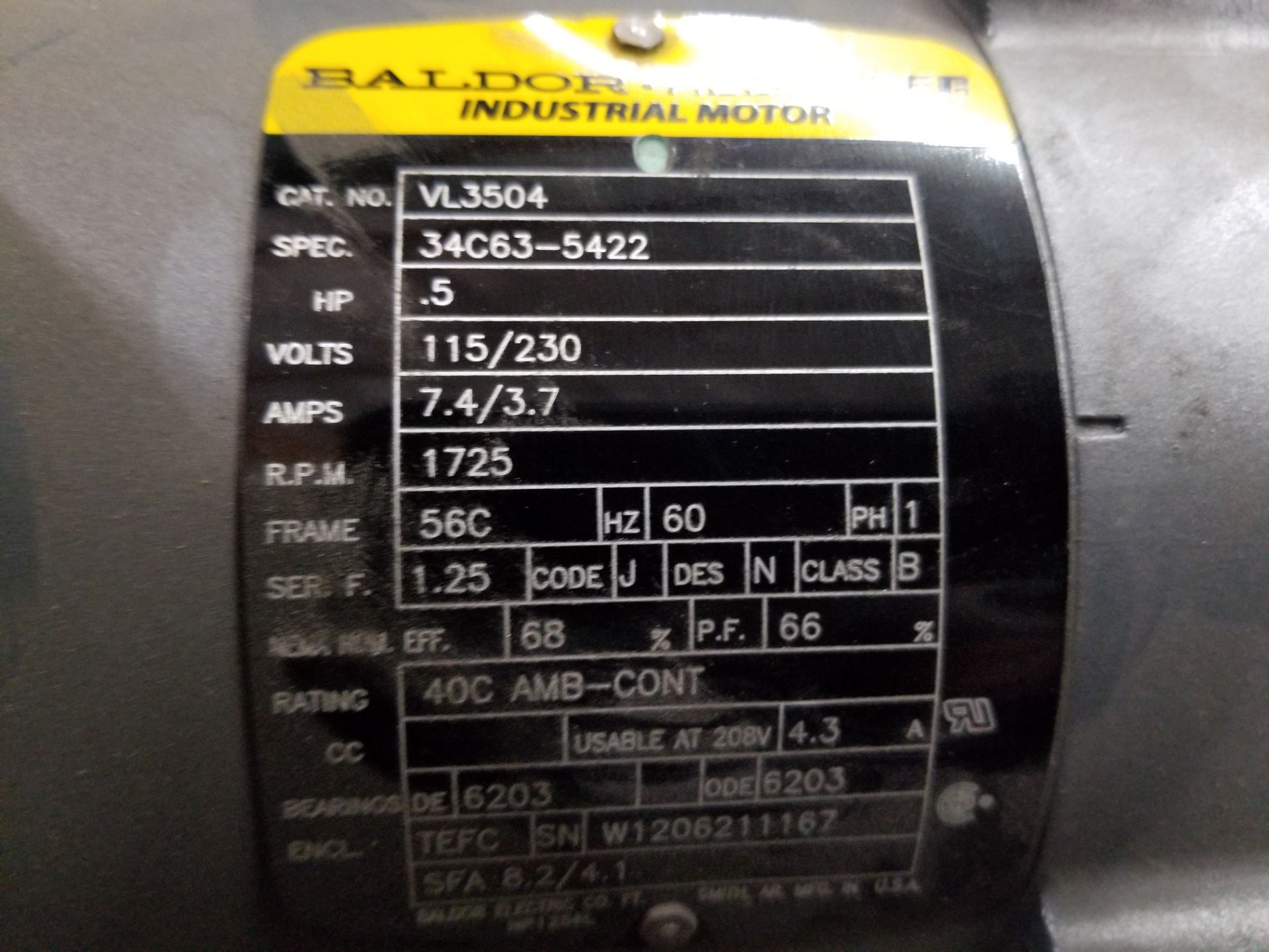 BALDOR RELIANCE INDUSTRIAL MOTOR - Image 4 of 4