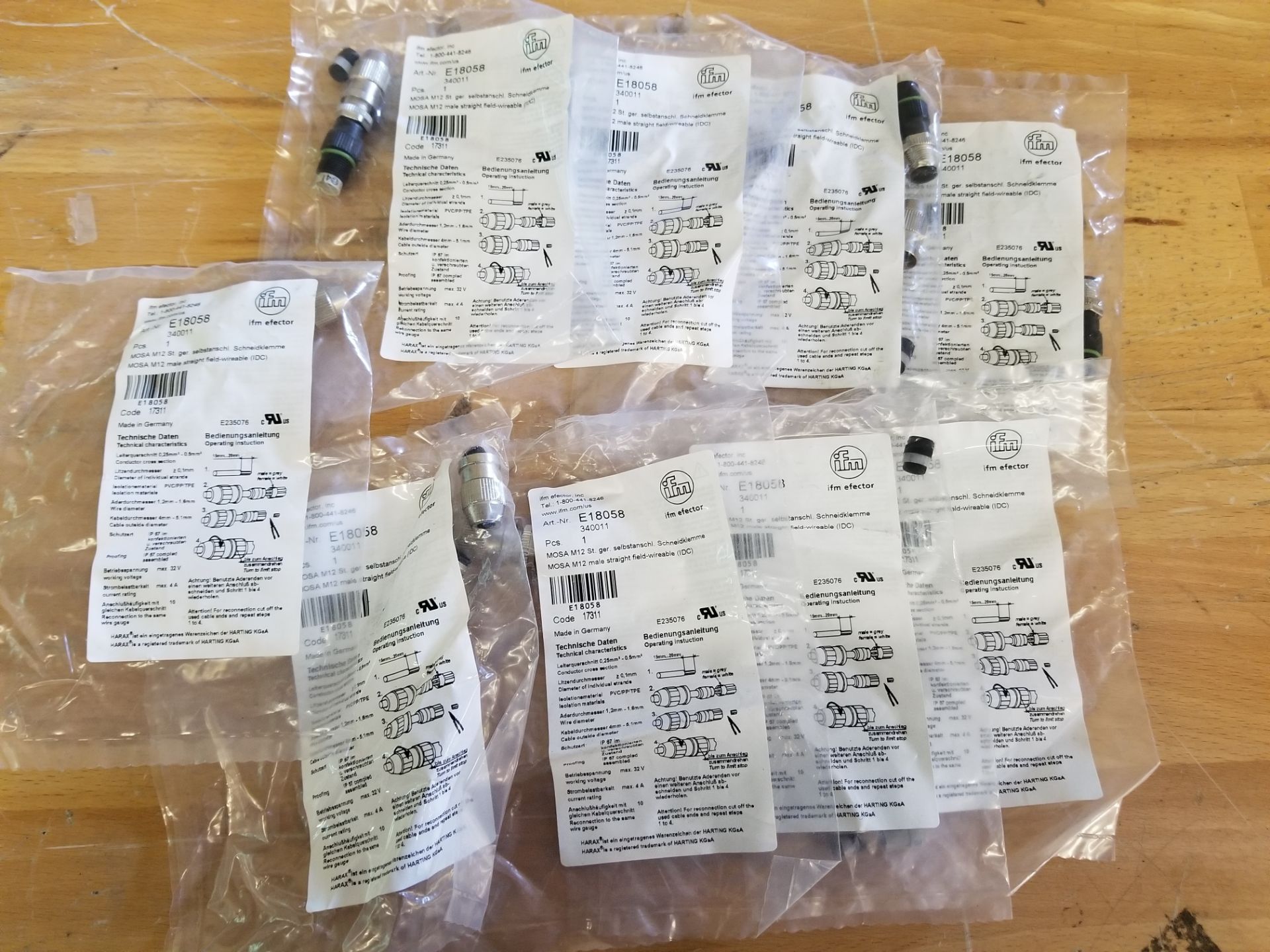 LOT OF NEW IFM EFECTOR SENSOR CONNECTORS