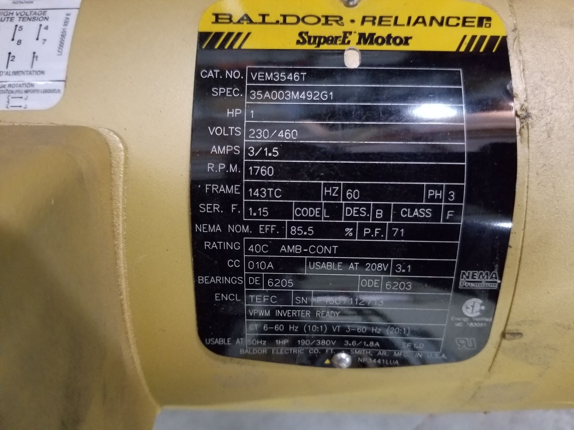 BALDOR RELIANCE INDUSTRIAL MOTOR - Image 2 of 4