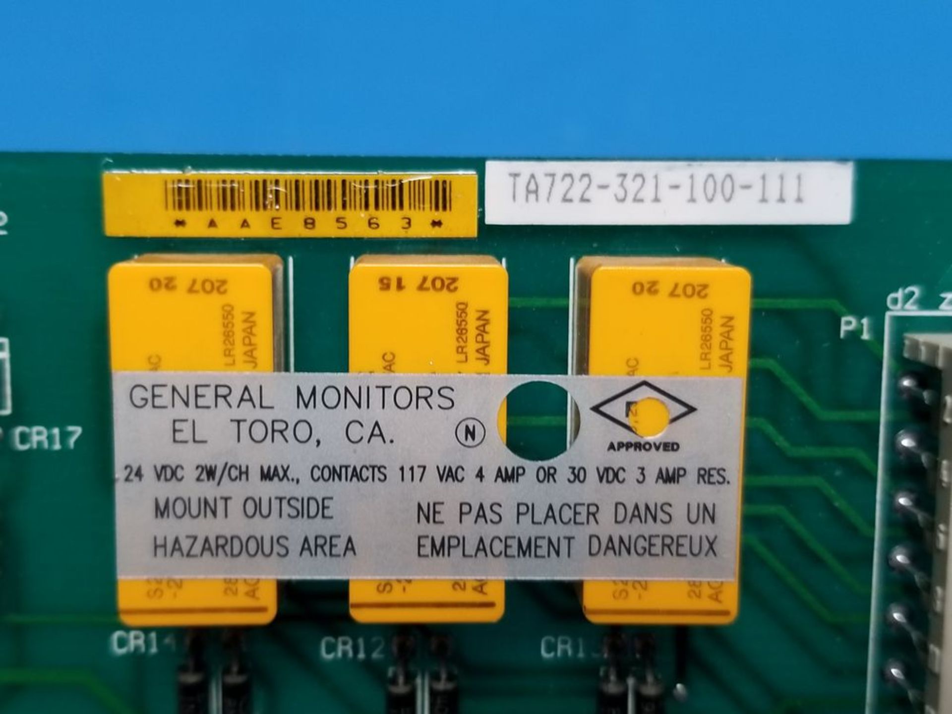 GENERAL MONITORS O2 OXYGEN GAS TRIP AMPLIFIER MODULE - Image 2 of 2