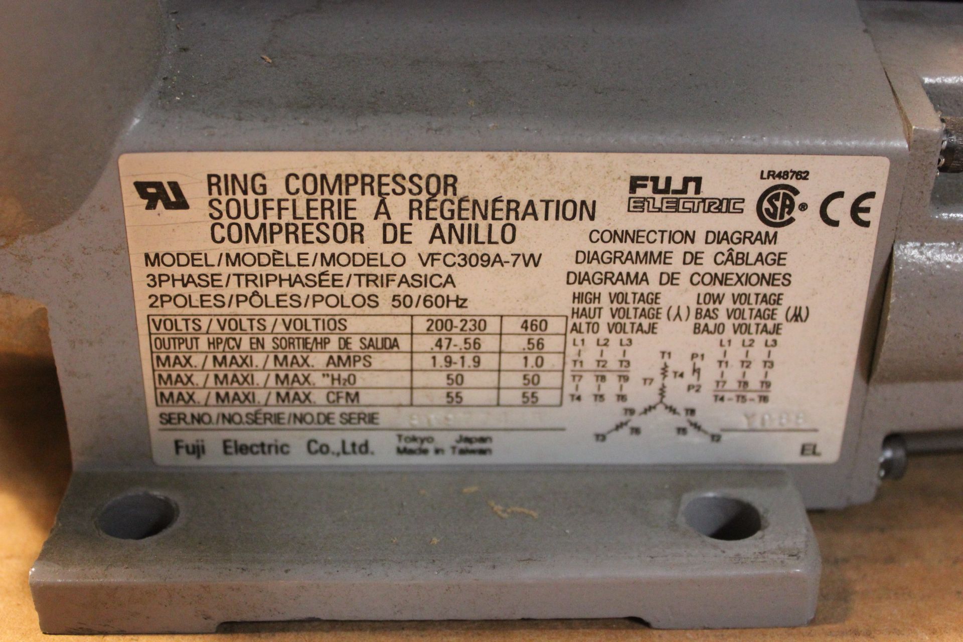 FUJI ELECTRIC RING COMPRESSOR - Image 2 of 2