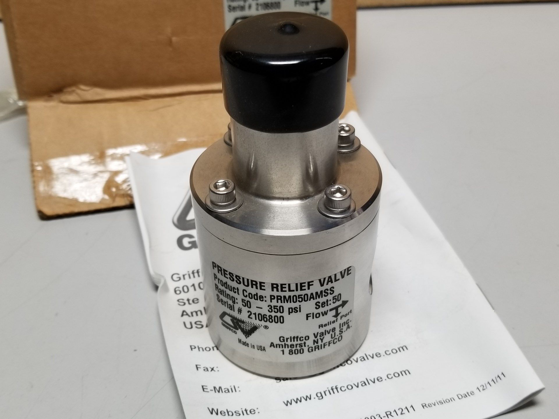 NEW GRIFFCO PRESSURE RELIEF VALVE - Image 4 of 5