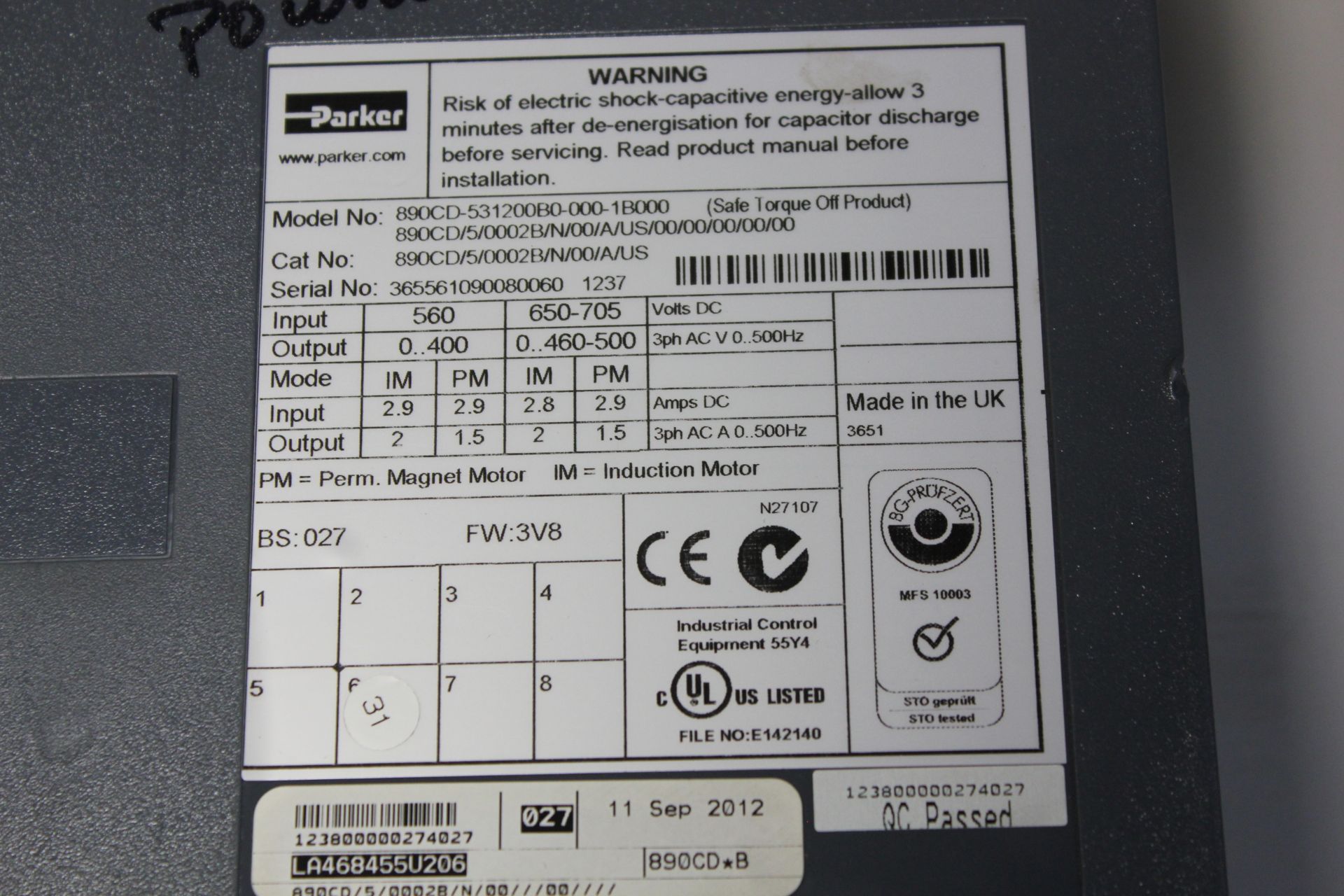 PARKER AC DRIVE - Image 2 of 2