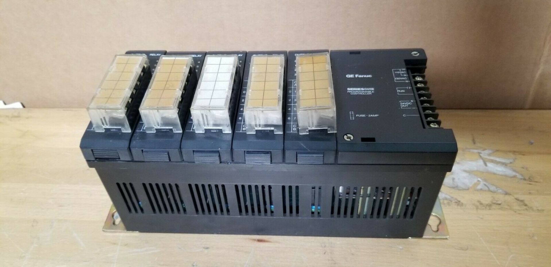 GE SERIES ONE PLC RACK WITH 5 GE FANUC MODULES