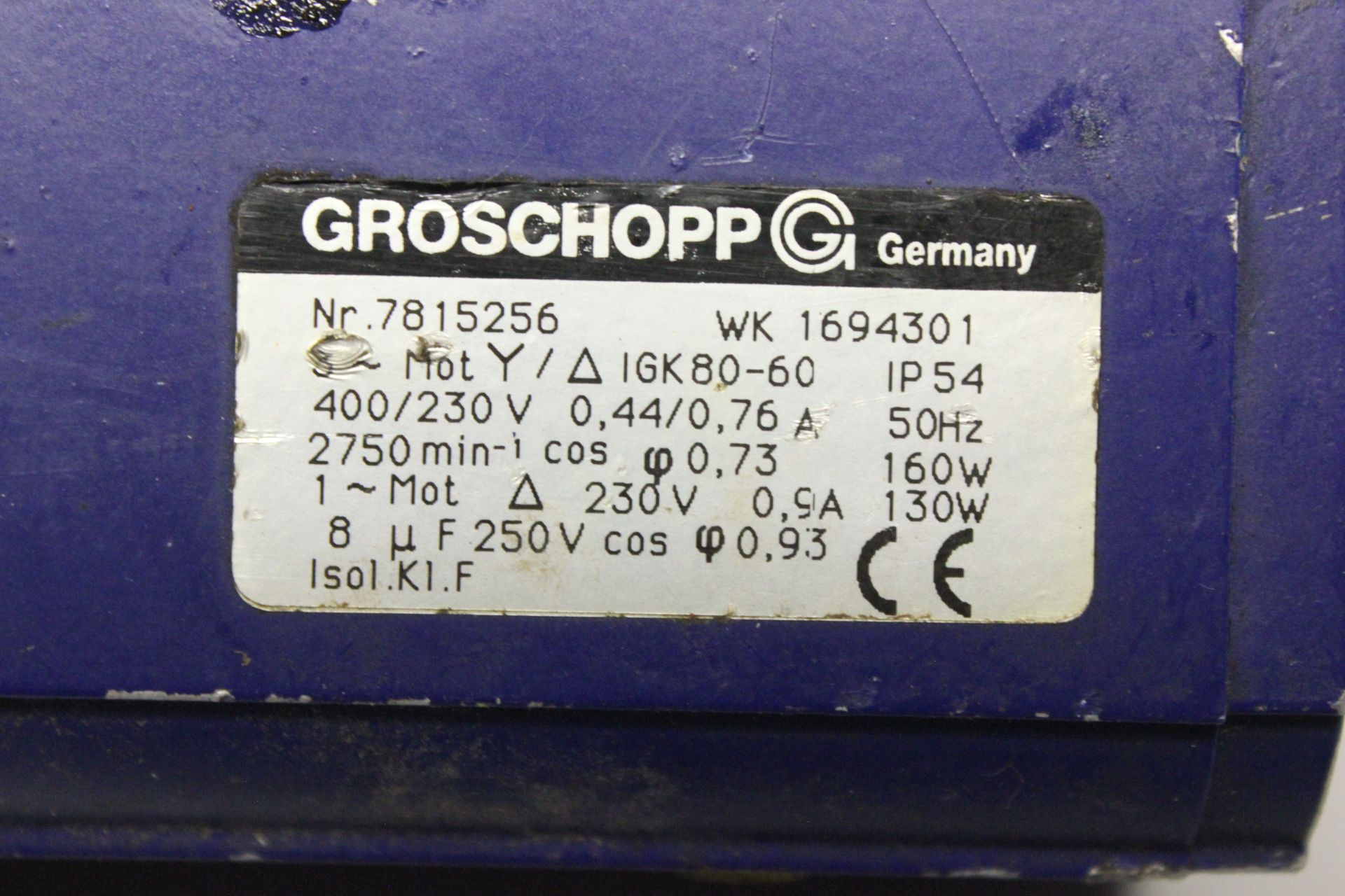 GROSCHOPP INDUCTION MOTOR - Image 2 of 2