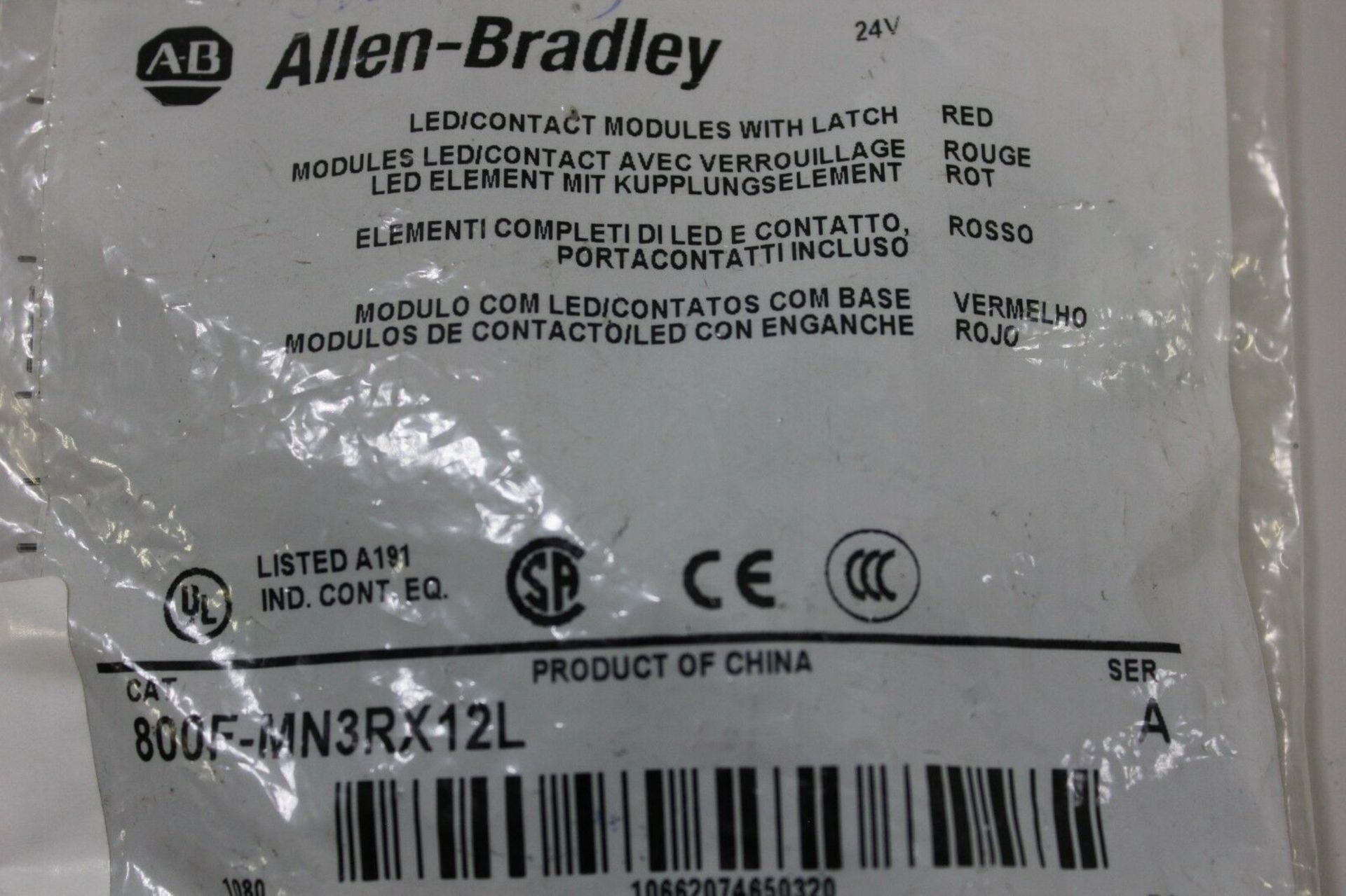 NEW ALLEN BRADLEY PUSHBUTTON RED LED/CONTACT MODULES - Image 3 of 4