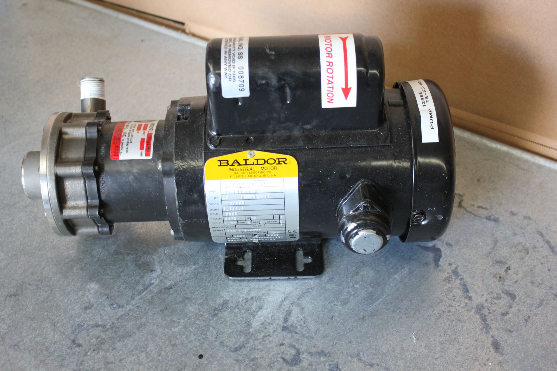 MARCH CHEMICAL PUMP WITH BALDOR MOTOR - Image 5 of 6