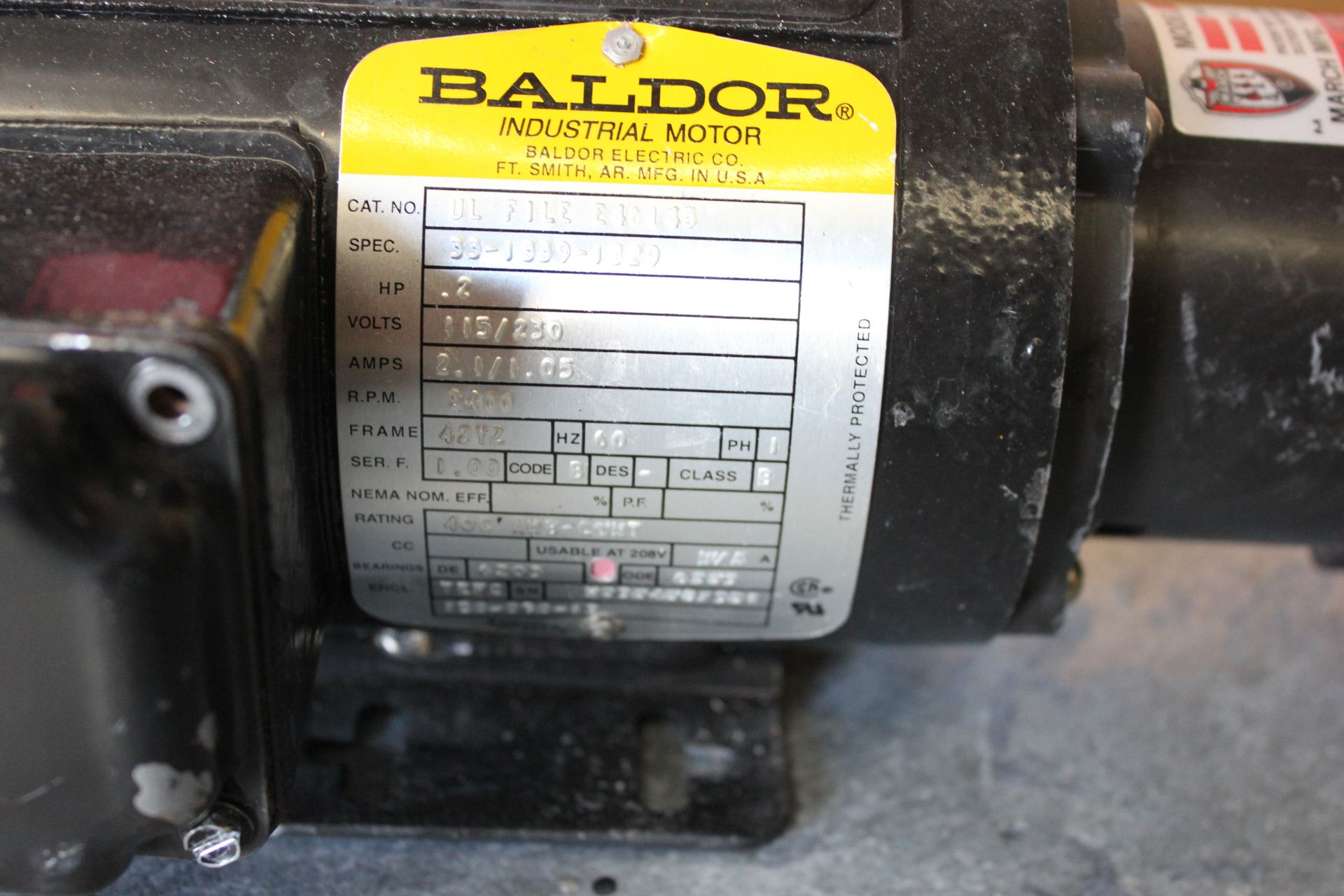 MARCH CHEMICAL PUMP WITH BALDOR MOTOR - Image 6 of 6