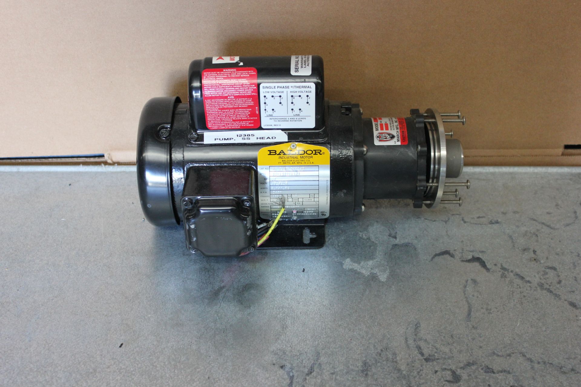 MARCH CHEMICAL PUMP WITH BALDOR MOTOR