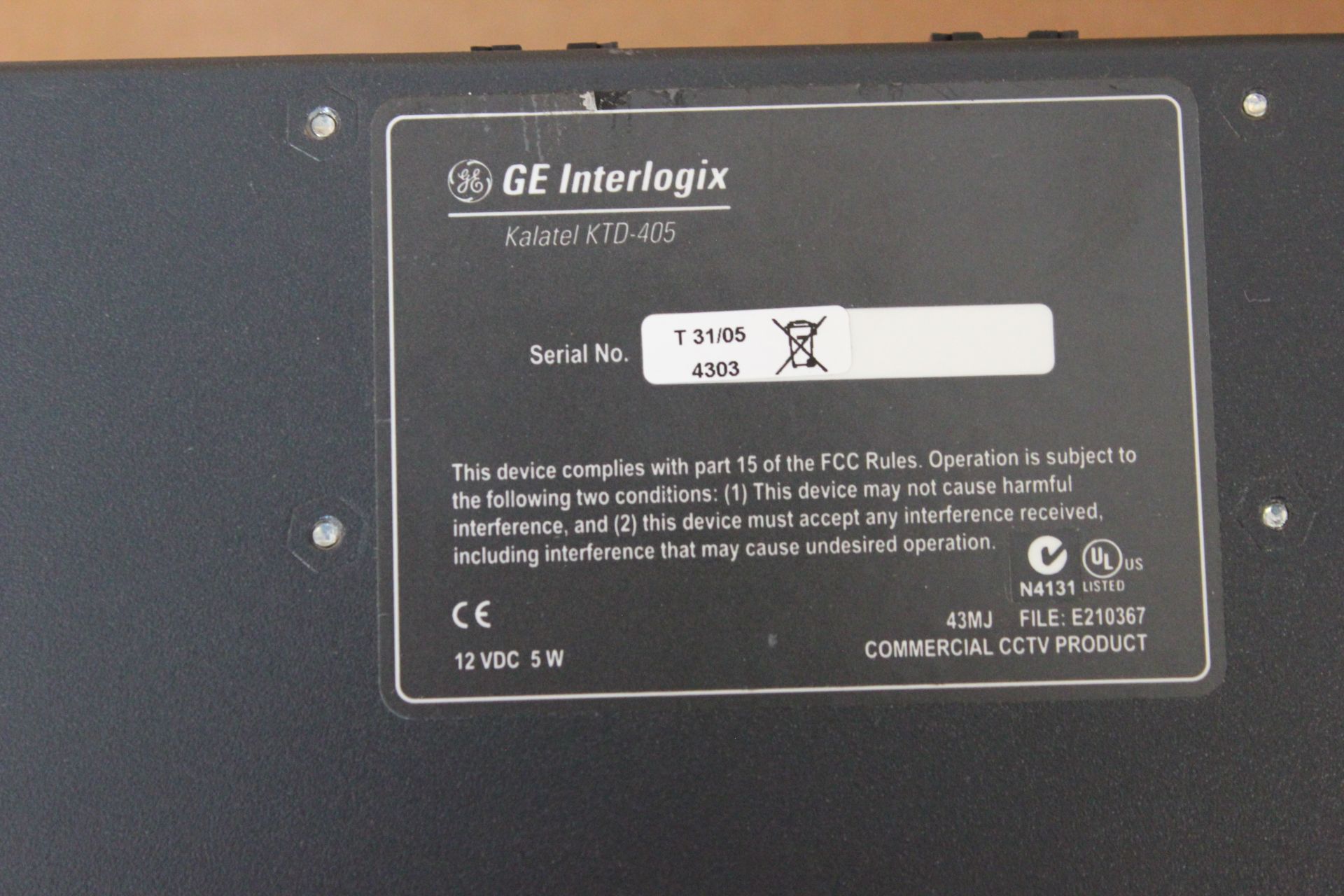 GE INTERLOGIX SECURITY SYSTEM JOYSTICK - Image 4 of 4