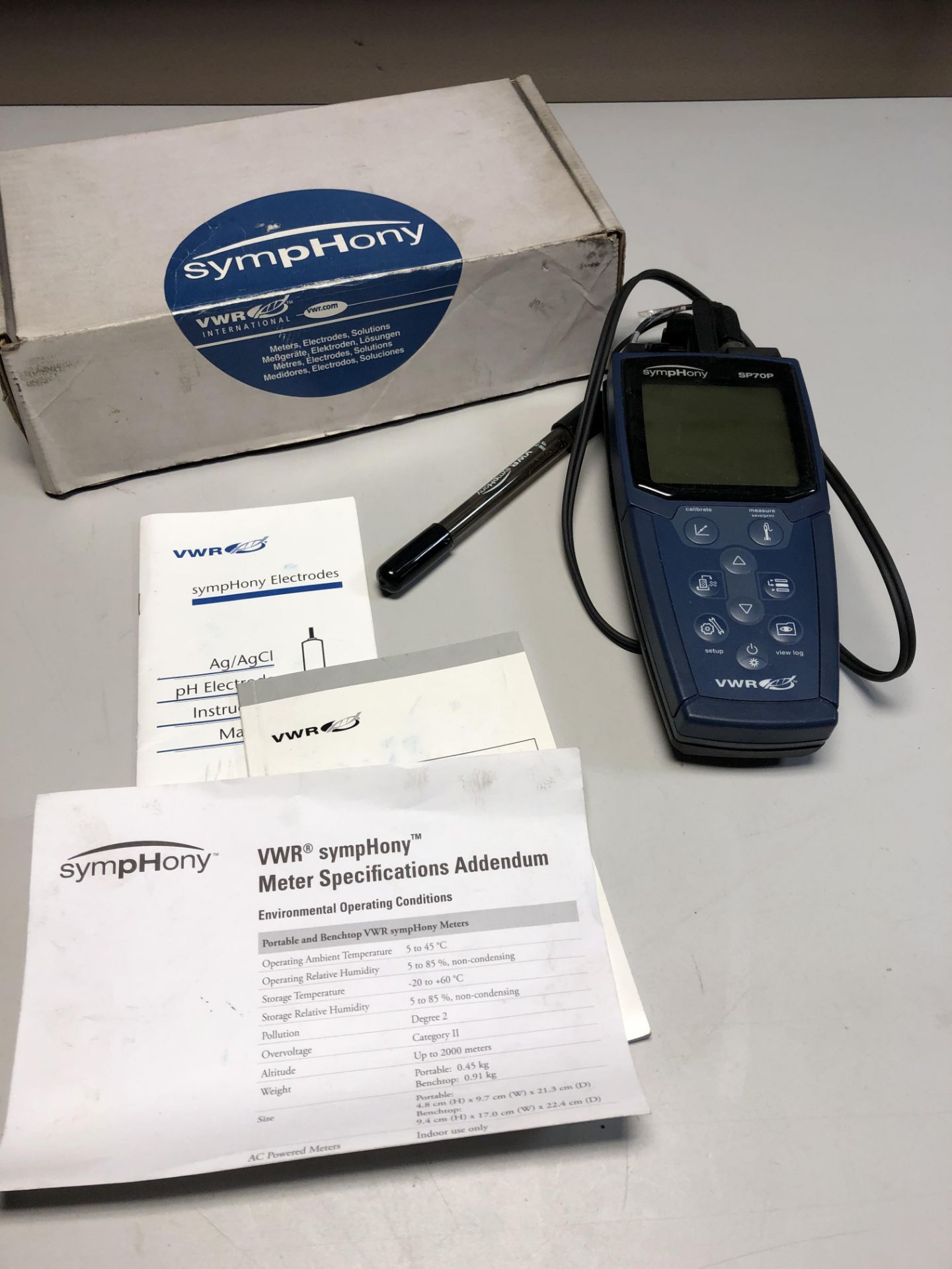 VWR SYMPHONY SP70P PORTABLE PH METER