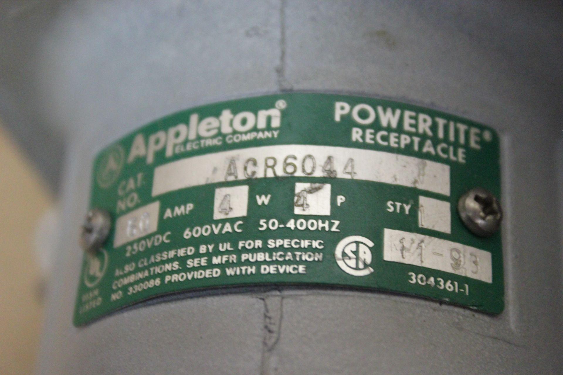 LOT OF 2 APPLETON POWERTITE RECEPTACLES - Image 2 of 4