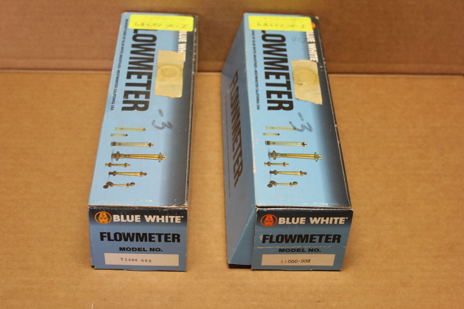 LOT OF 2 NEW BLUE WHITE FLOWMETERS