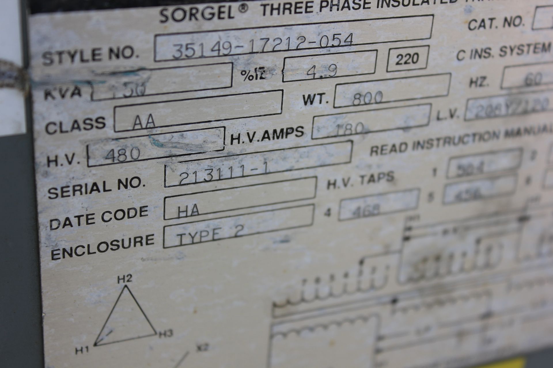 SQUARE D 150KVA INDUSTRIAL TRANSFORMER - Image 6 of 8