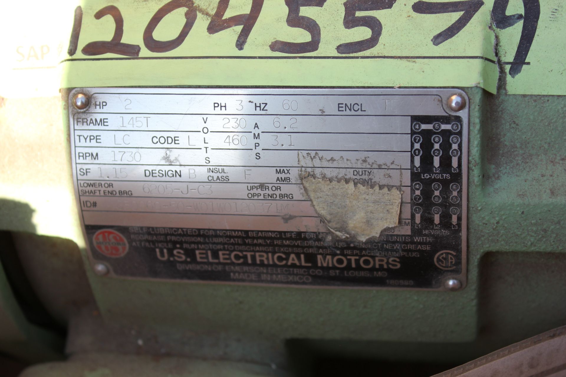 UNUSED US ELECTRIC 2HP INDUSTRIAL MOTOR - Image 3 of 4