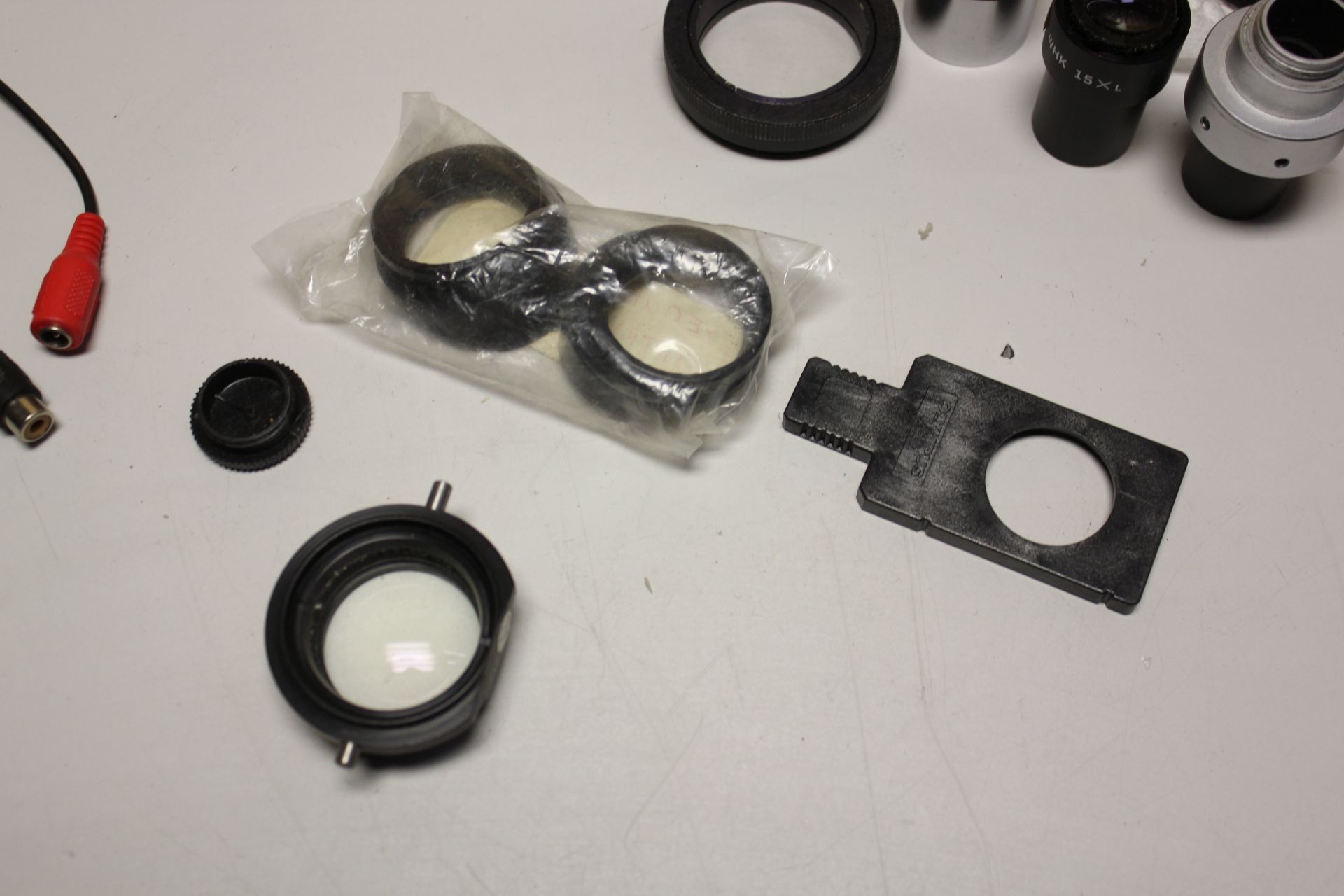 LOT OF MICROSCOPE PARTS - OBJECTIVES,EYE PIECES, ETC - Image 9 of 15