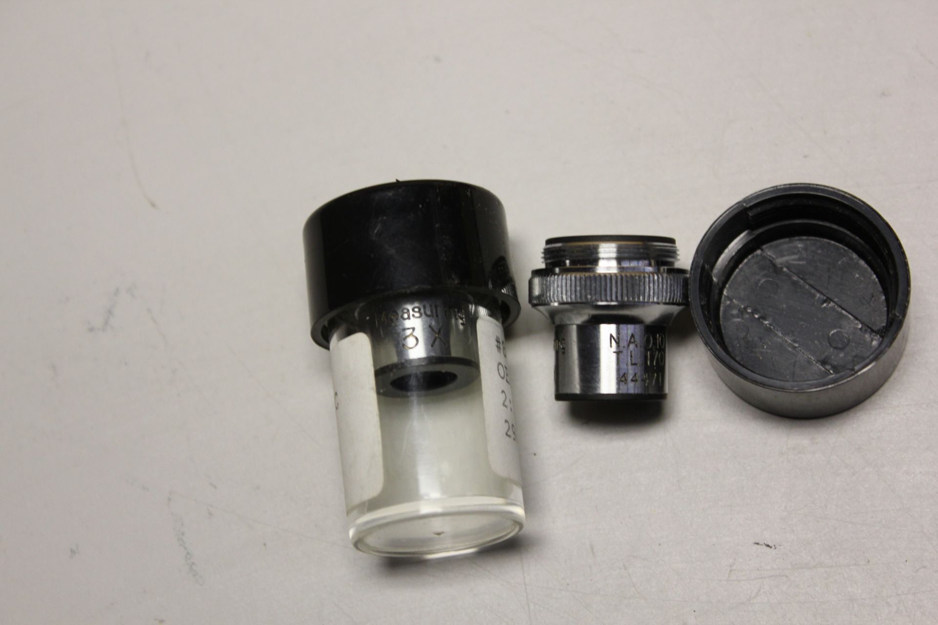 LOT OF MICROSCOPE PARTS - OBJECTIVES,EYE PIECES, ETC - Image 7 of 15