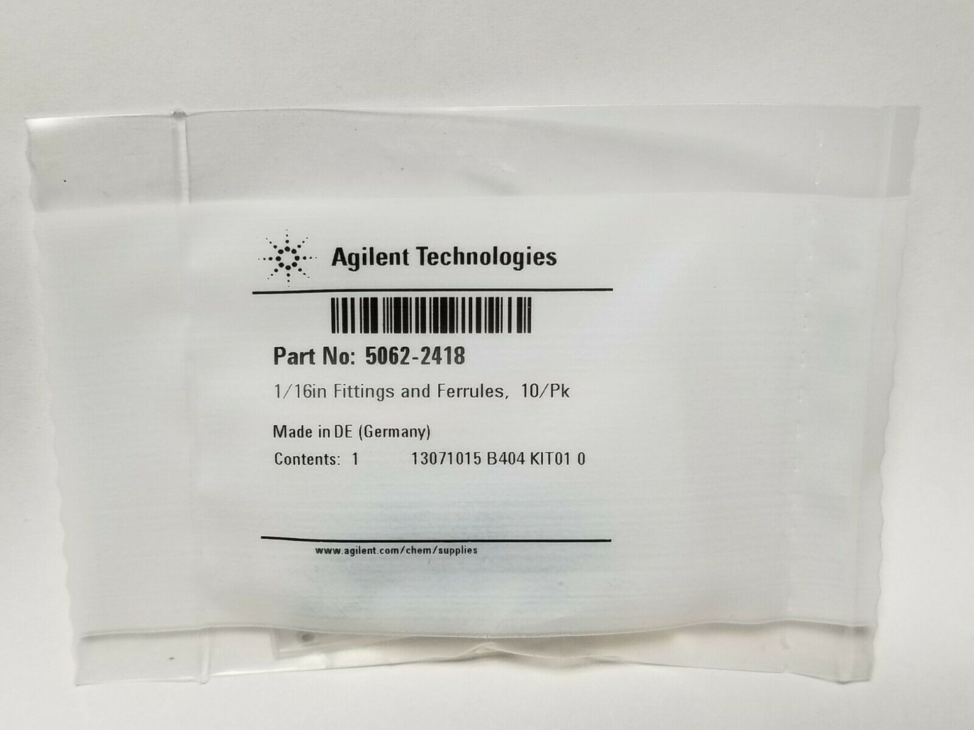 10/PK NEW AGILENT 1/16IN FITTINGS & FERRULES