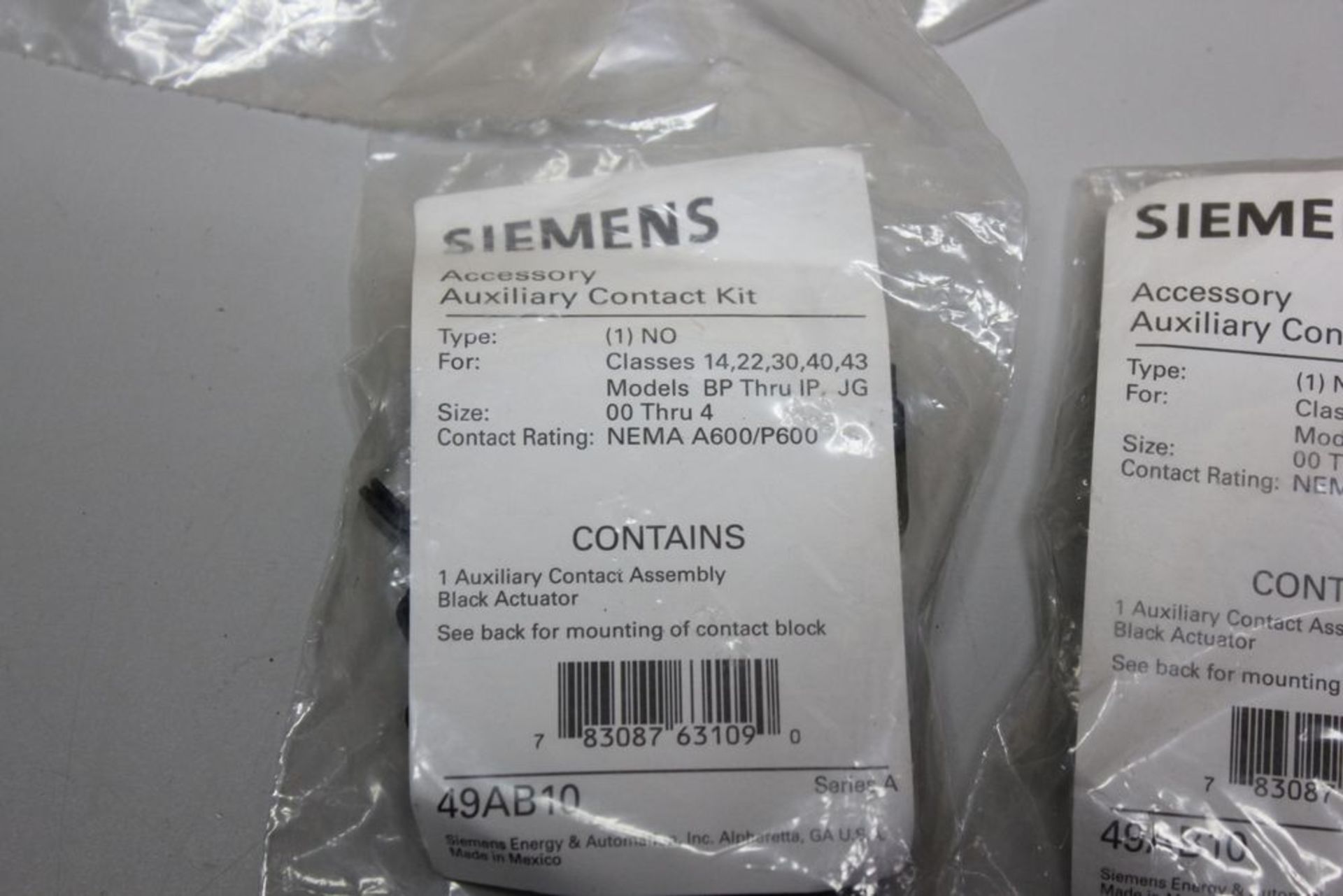 LOT OF NEW SIEMENS AUXILIARY CONTACT KITS - Image 2 of 3