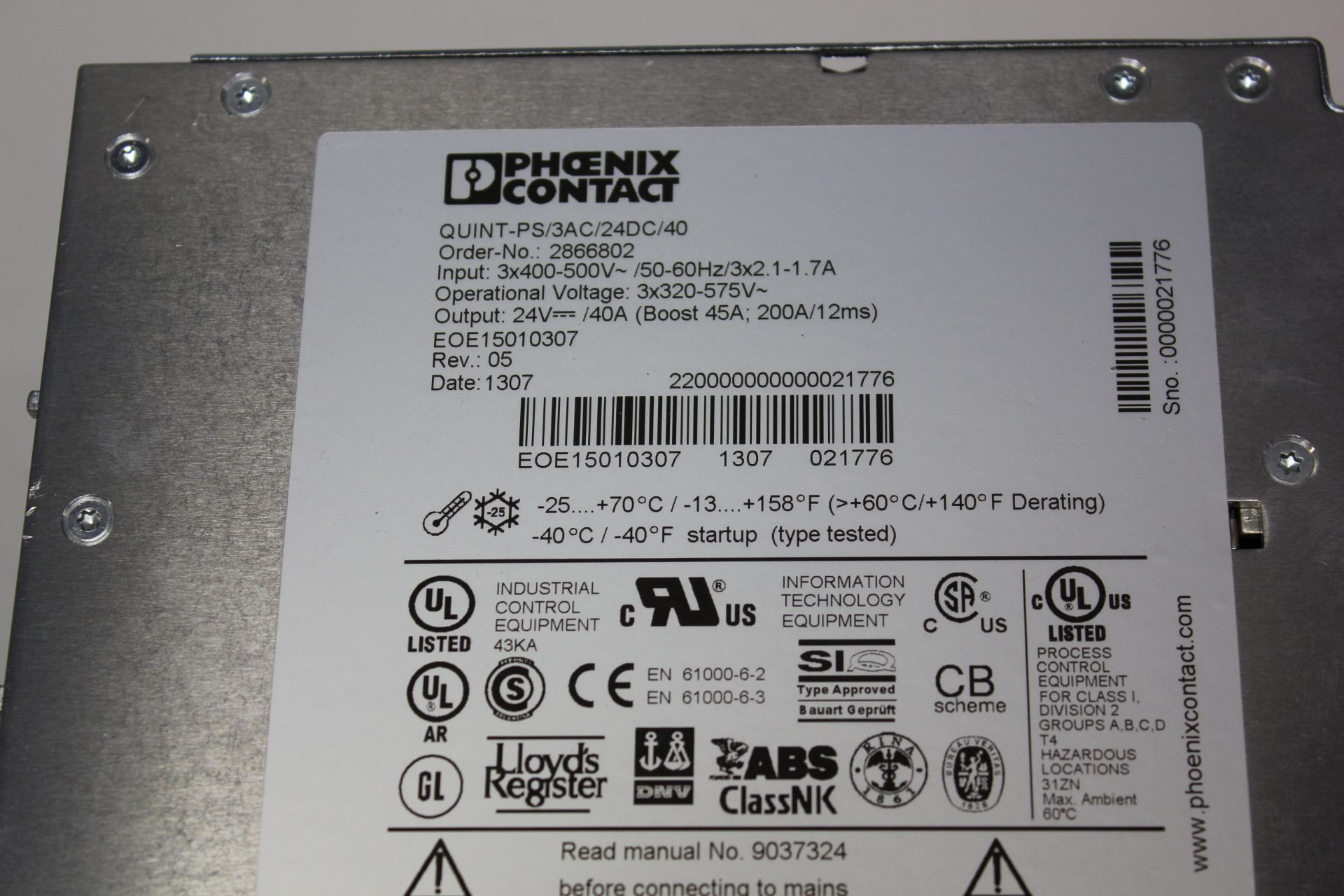 PHOENIX CONTACT QUINT AUTOMATION POWER SUPPLY - Image 3 of 4