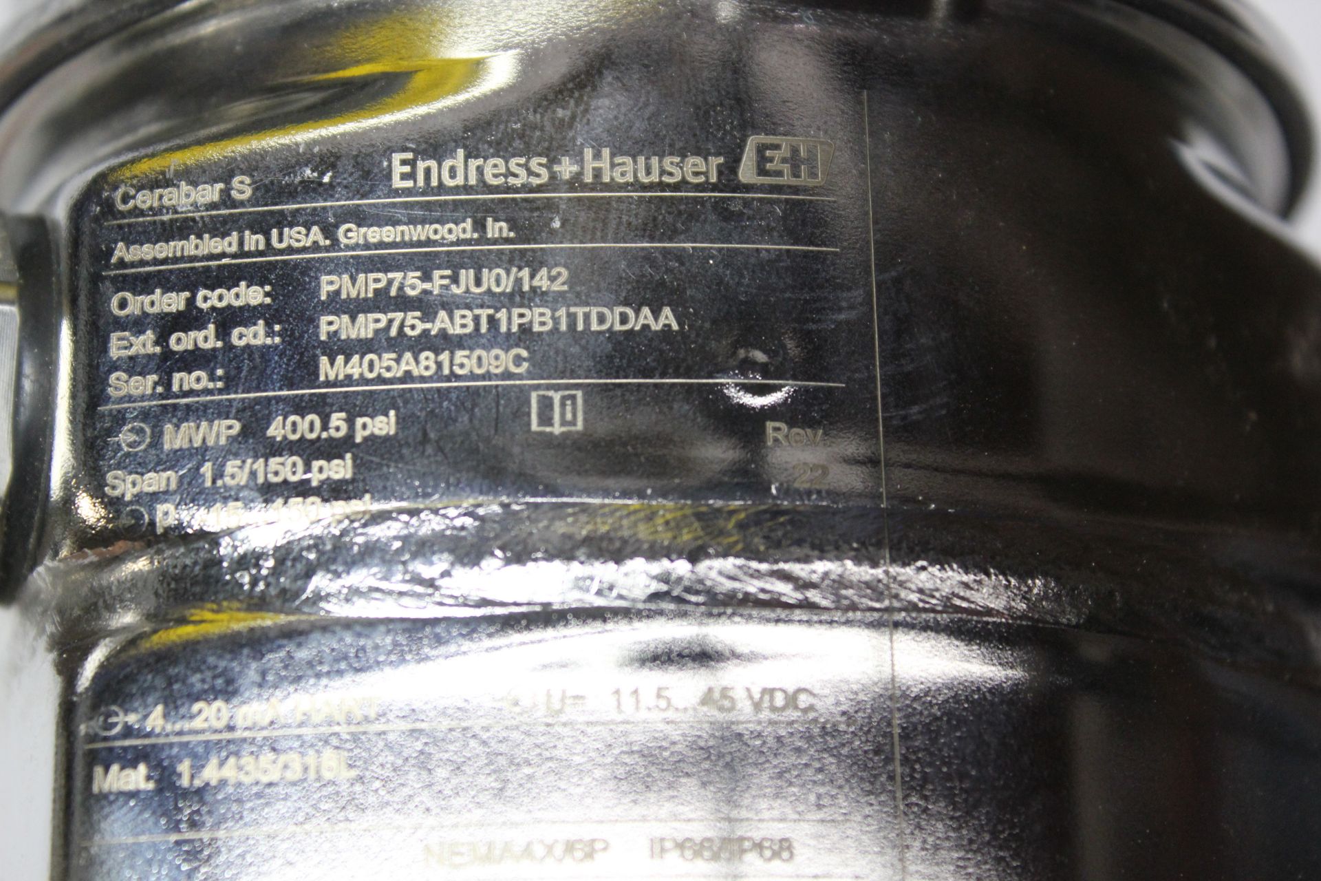 ENDRESS HAUSER CERABAR S DIGITAL PRESSURE TRANSMITTER - Image 7 of 13