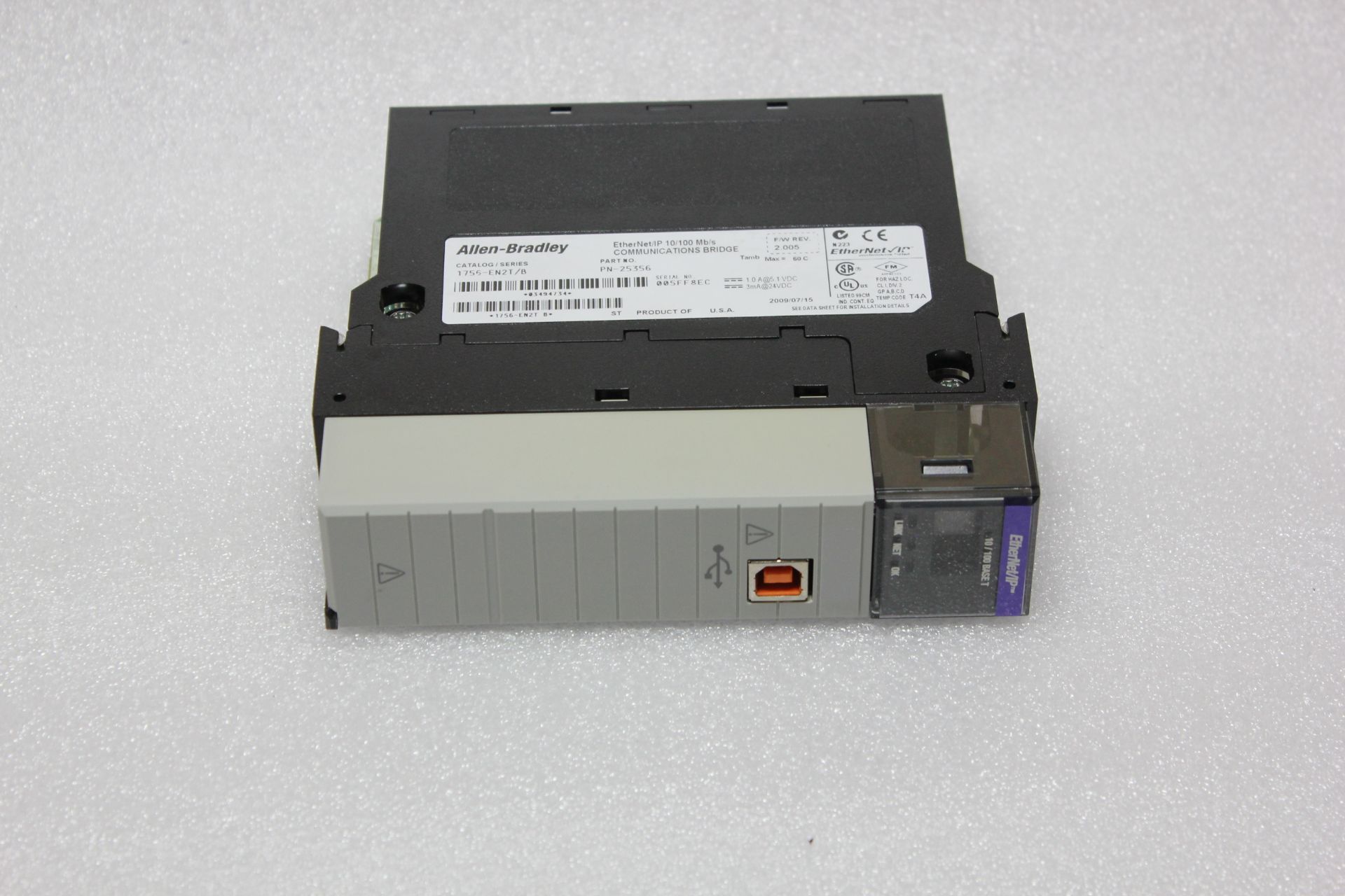 ALLEN BRADLEY CONTROLLOGIX ETHERNET/IP PLC MODULE