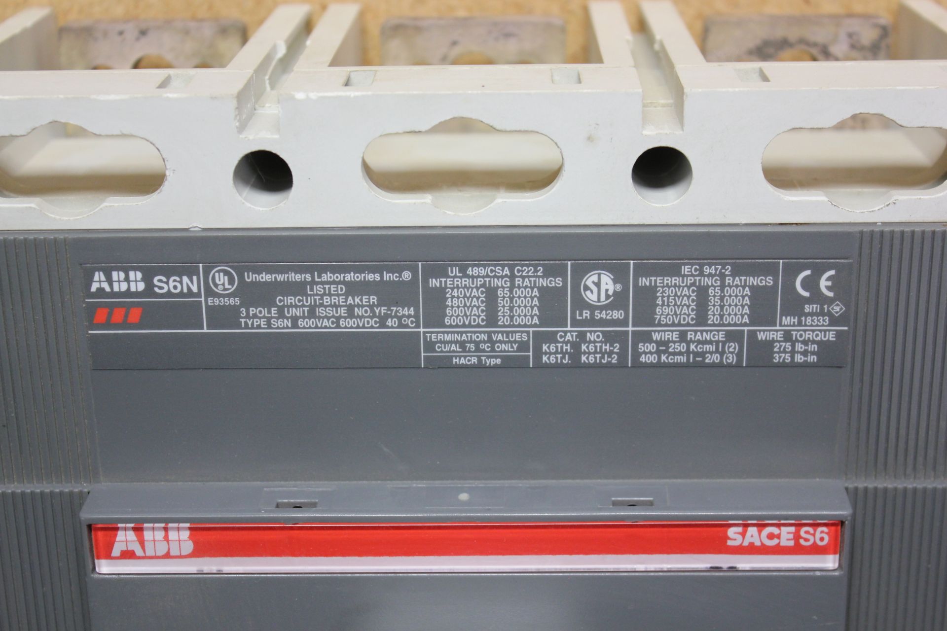 ABB SACE S6 600A 600V CIRCUIT BREAKER - Image 5 of 8