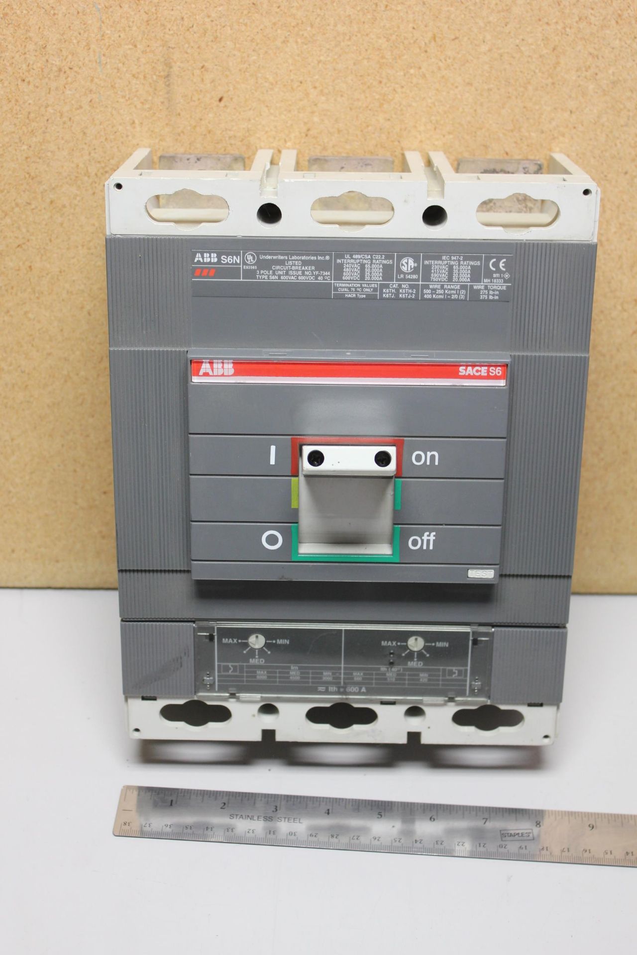 ABB SACE S6 600A 600V CIRCUIT BREAKER