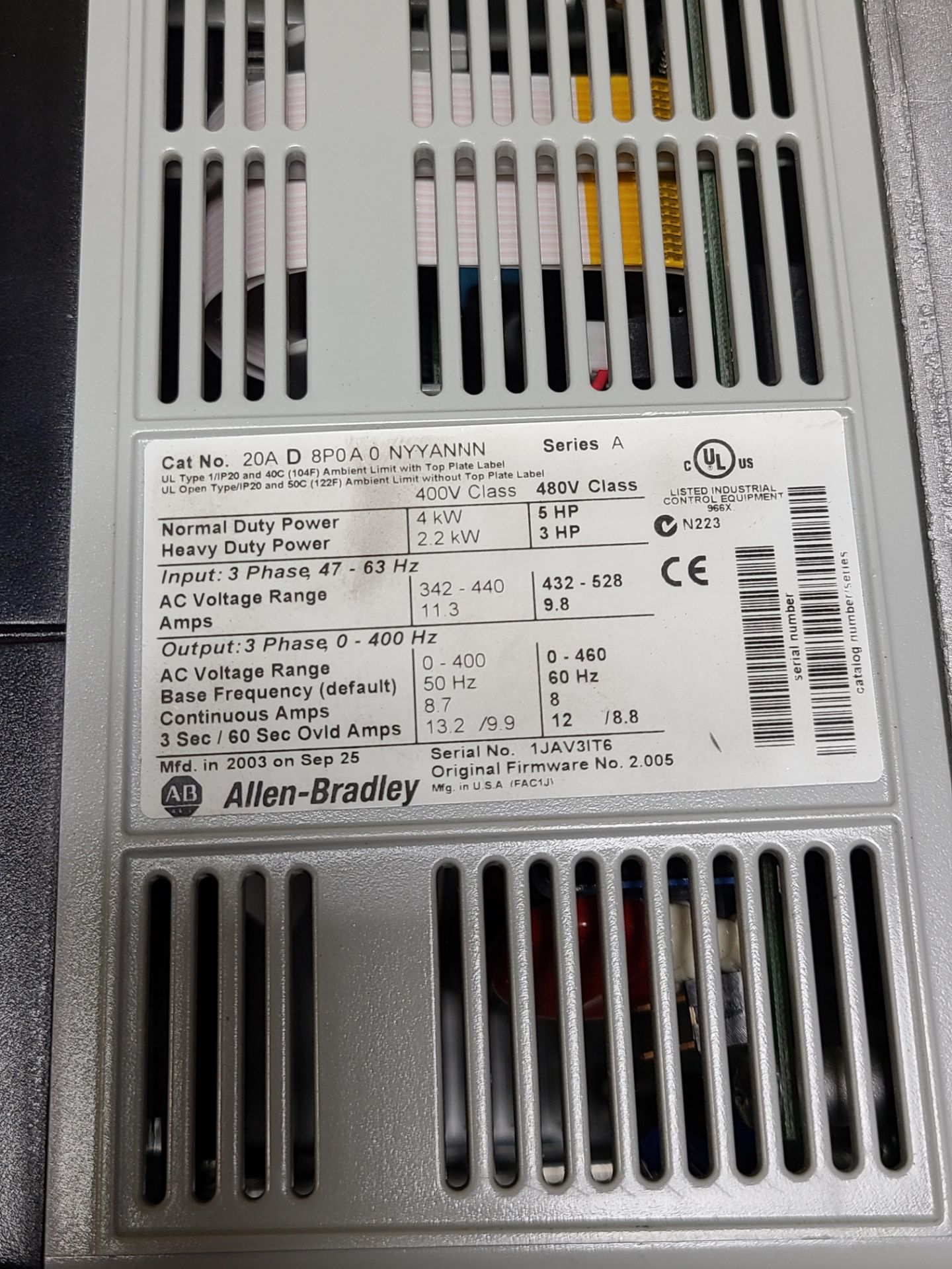 ALLEN BRADLEY POWERFLEX 70 5HP AC DRIVE - Image 5 of 6