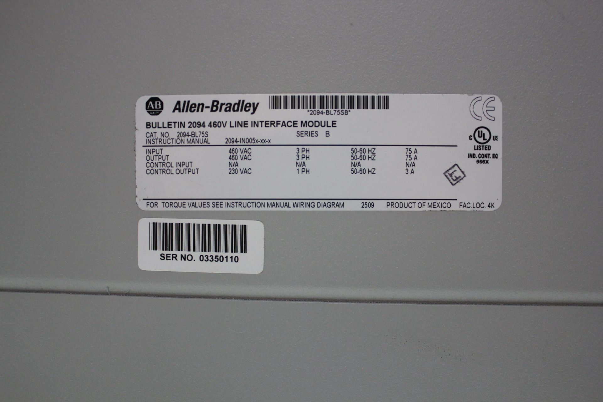 ALLEN BRADLEY LINE INTERFACE MODULE - Image 8 of 8