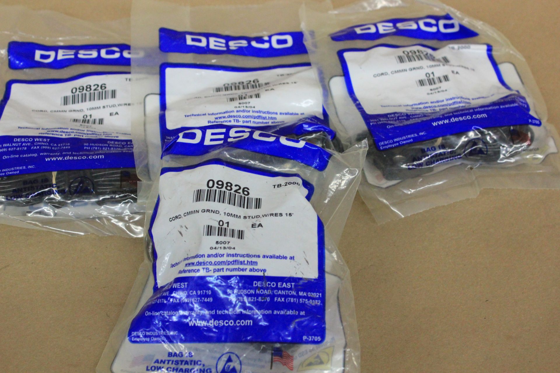 LOT OF NEW DESCO ESD GROUNDING CABLES