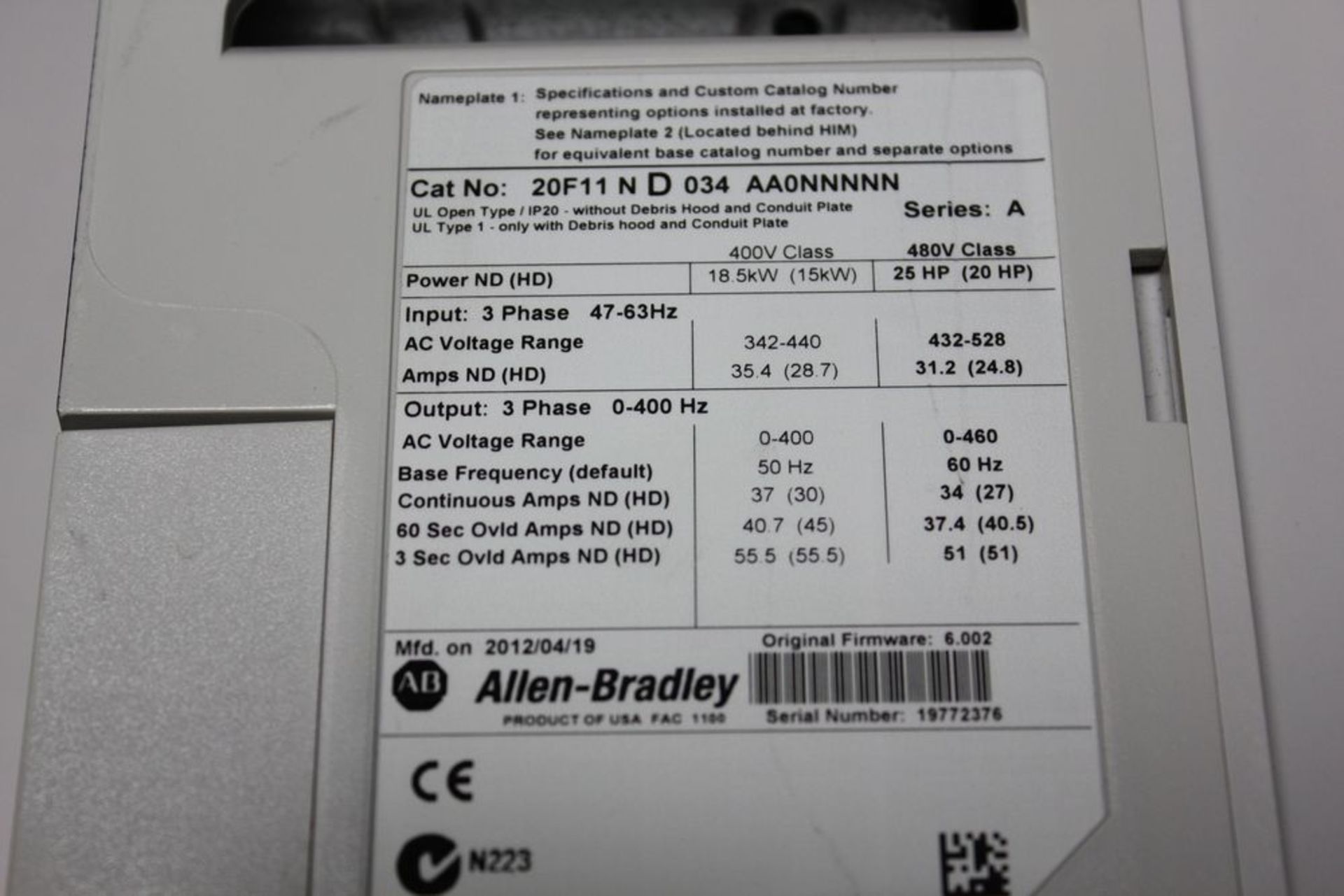 ALLEN BRADLEY POWERFLEX 753 25HP AC DRIVE - Image 13 of 13
